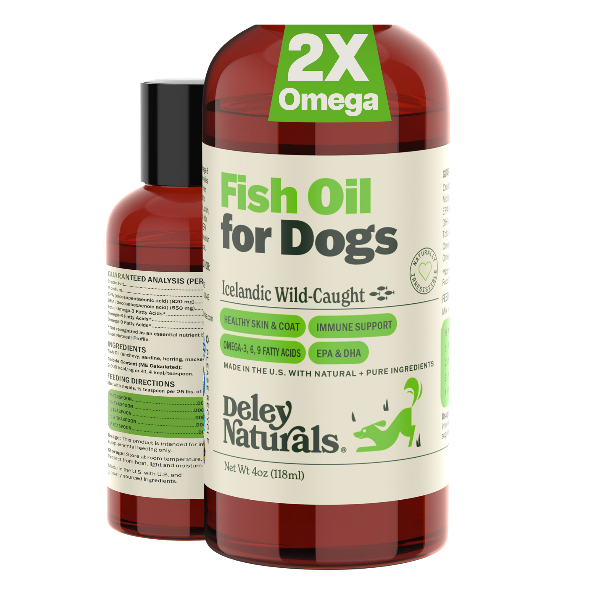 Icelandic Wild-Caught Omega 3 Fish Oil for Dogs - 4oz, 16oz & 32oz Pump
