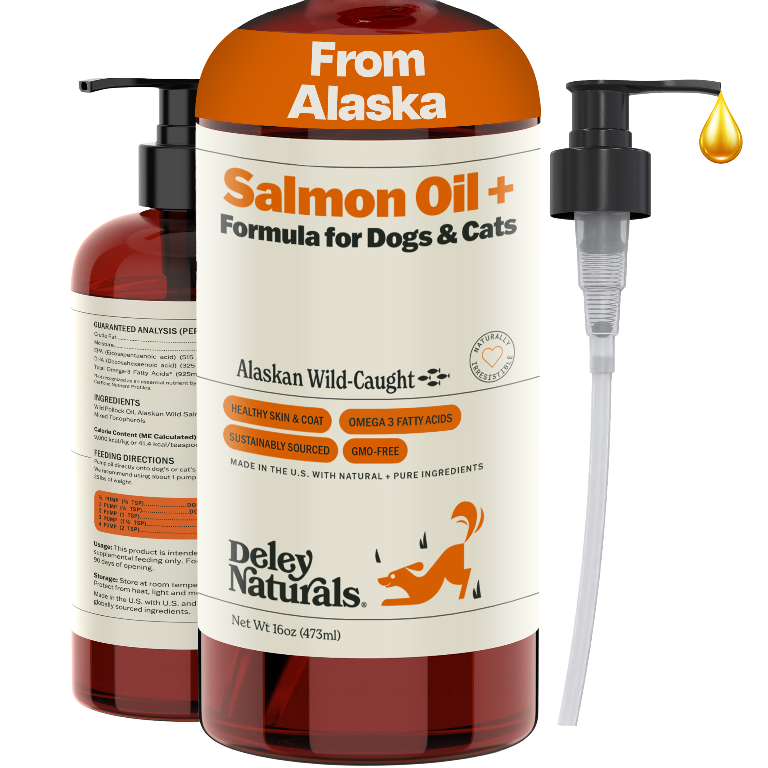 Alaskan Wild-Caught Salmon Oil + Formula for Dogs & Cats
