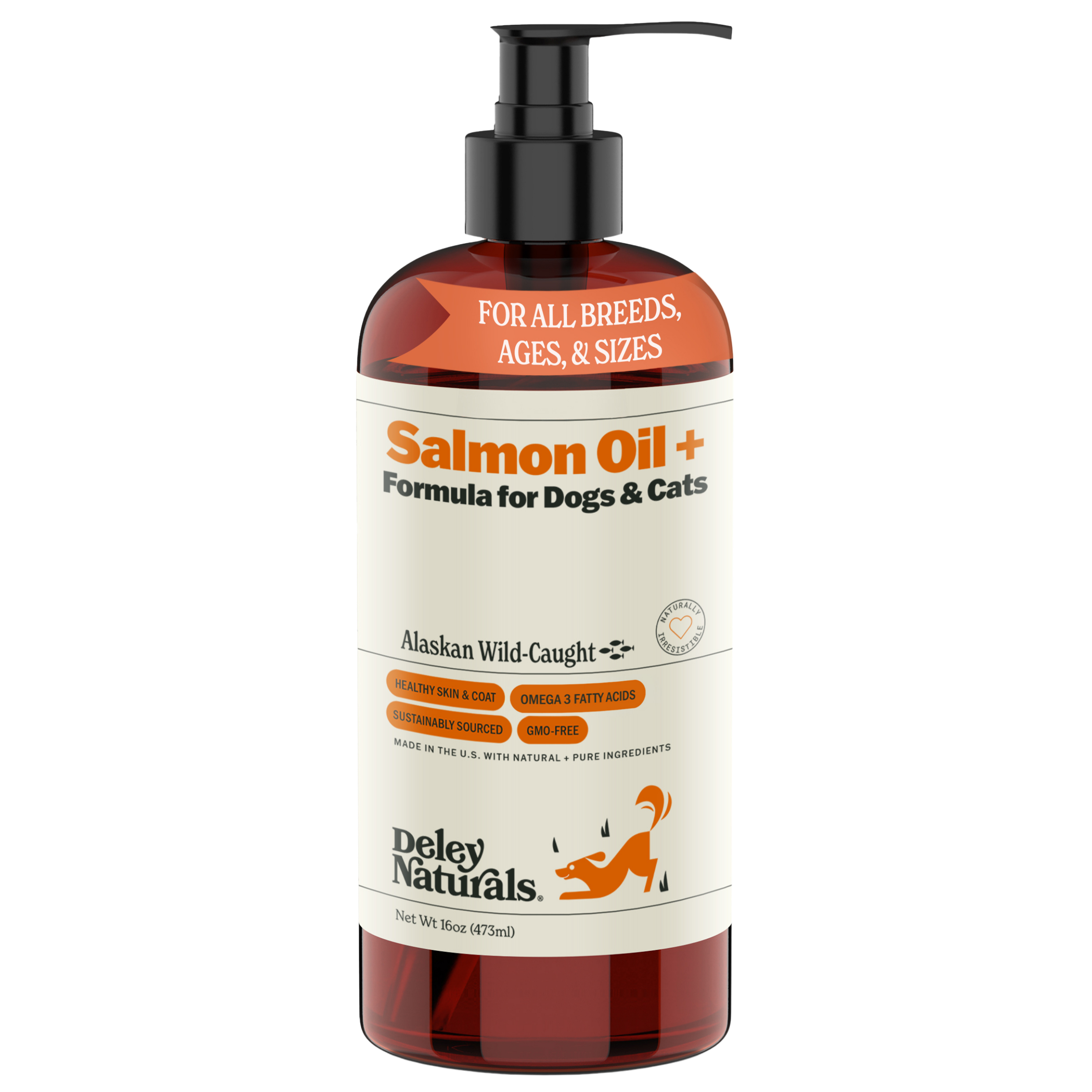 Alaskan Wild-Caught Salmon Oil + Formula for Dogs & Cats