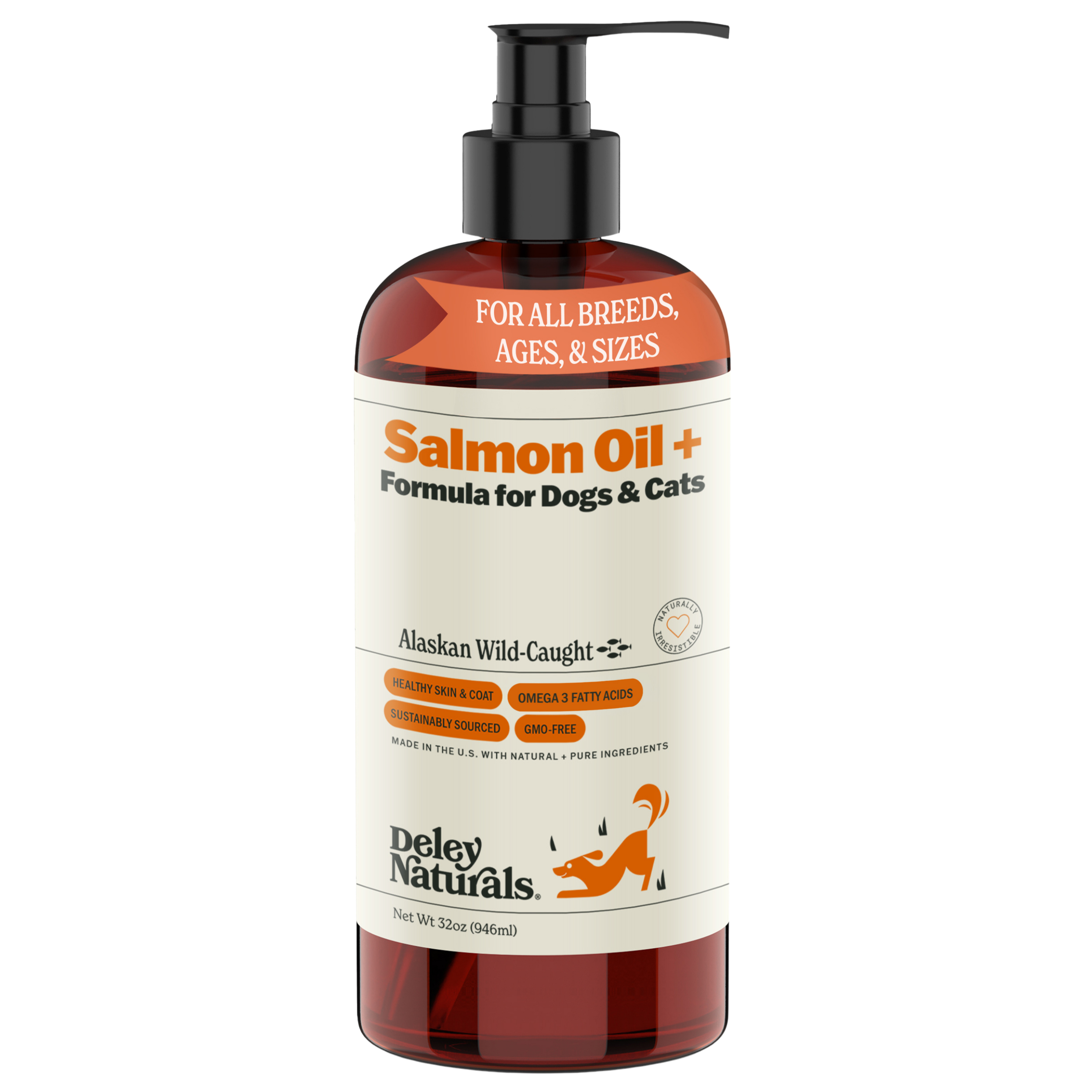 Alaskan Wild-Caught Salmon Oil + Formula for Dogs & Cats