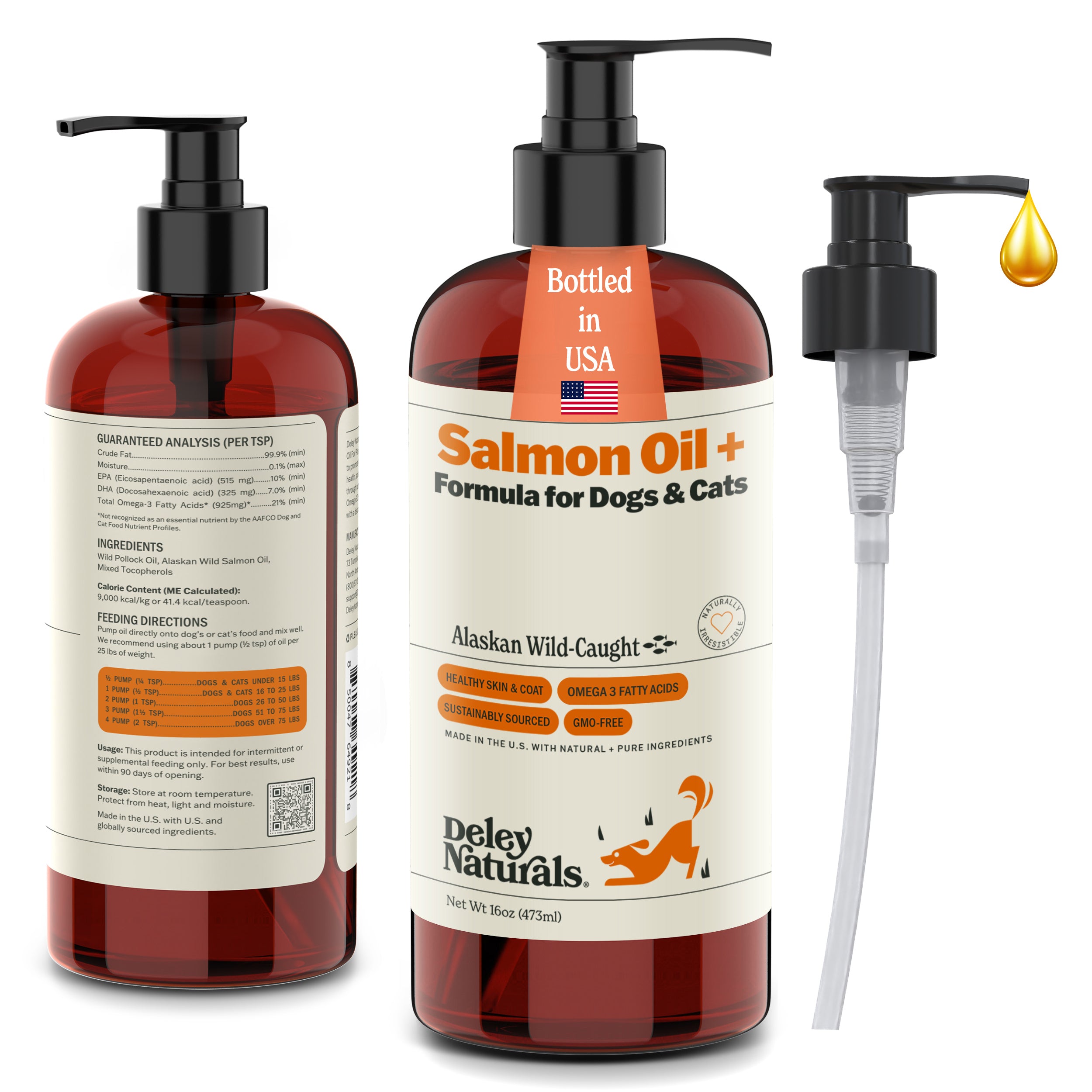 Alaskan Wild-Caught Salmon Oil + Formula for Dogs & Cats