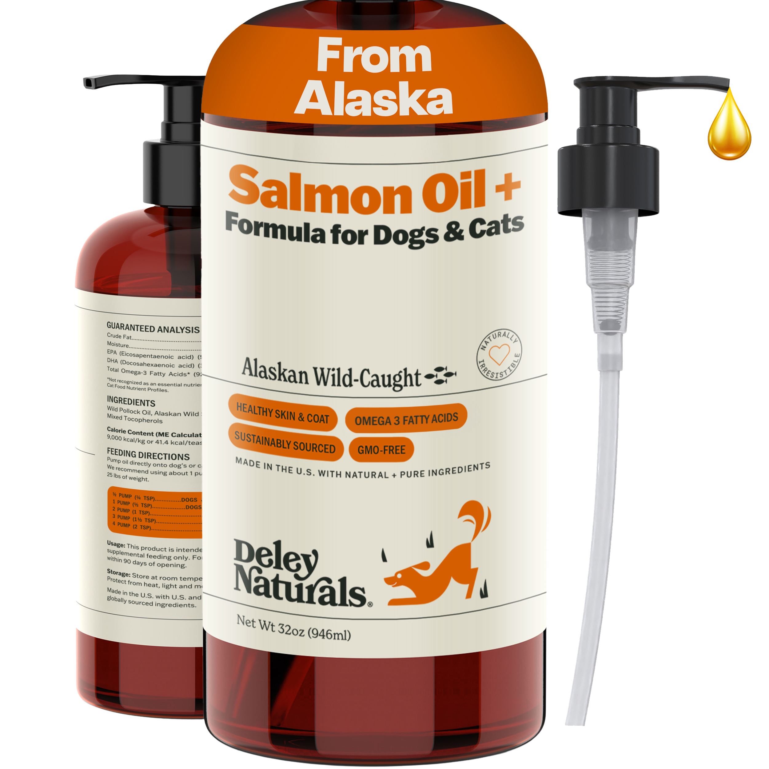 Alaskan Wild-Caught Salmon Oil + Formula for Dogs & Cats